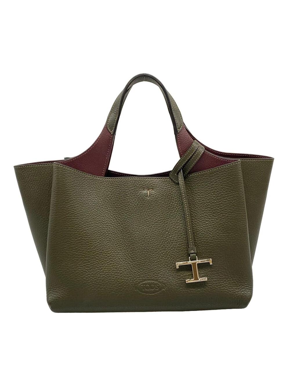 Tod's T Timeless Khaki Bordeaux Leather #372644T94B